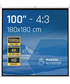 iggual Pantalla manual 4:3 100" 180x180 cm