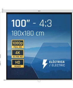 iggual Pantalla eléctrica 4:3 100" 180x180 cm