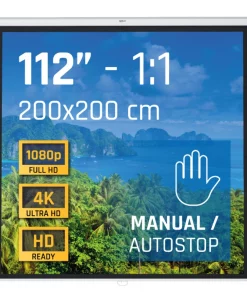 iggual Pantalla manual 1:1 112" 200x200 cm