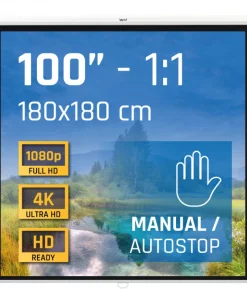 iggual Pantalla manual 1:1 100" 180x180 cm