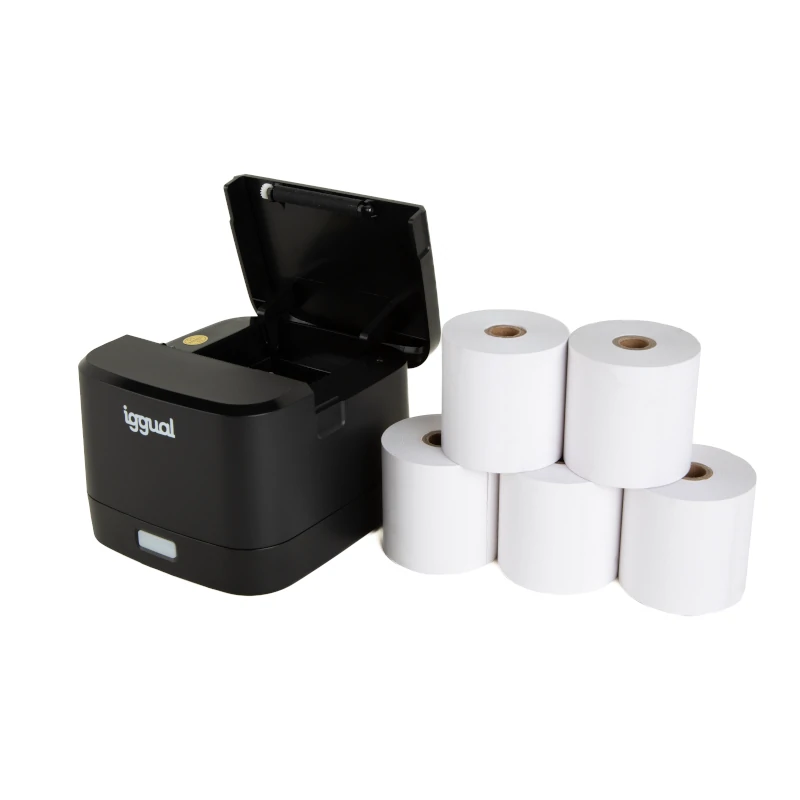 iggual Kit impresora térmica TP EASY 58 + 5 rollos - Imagen 2
